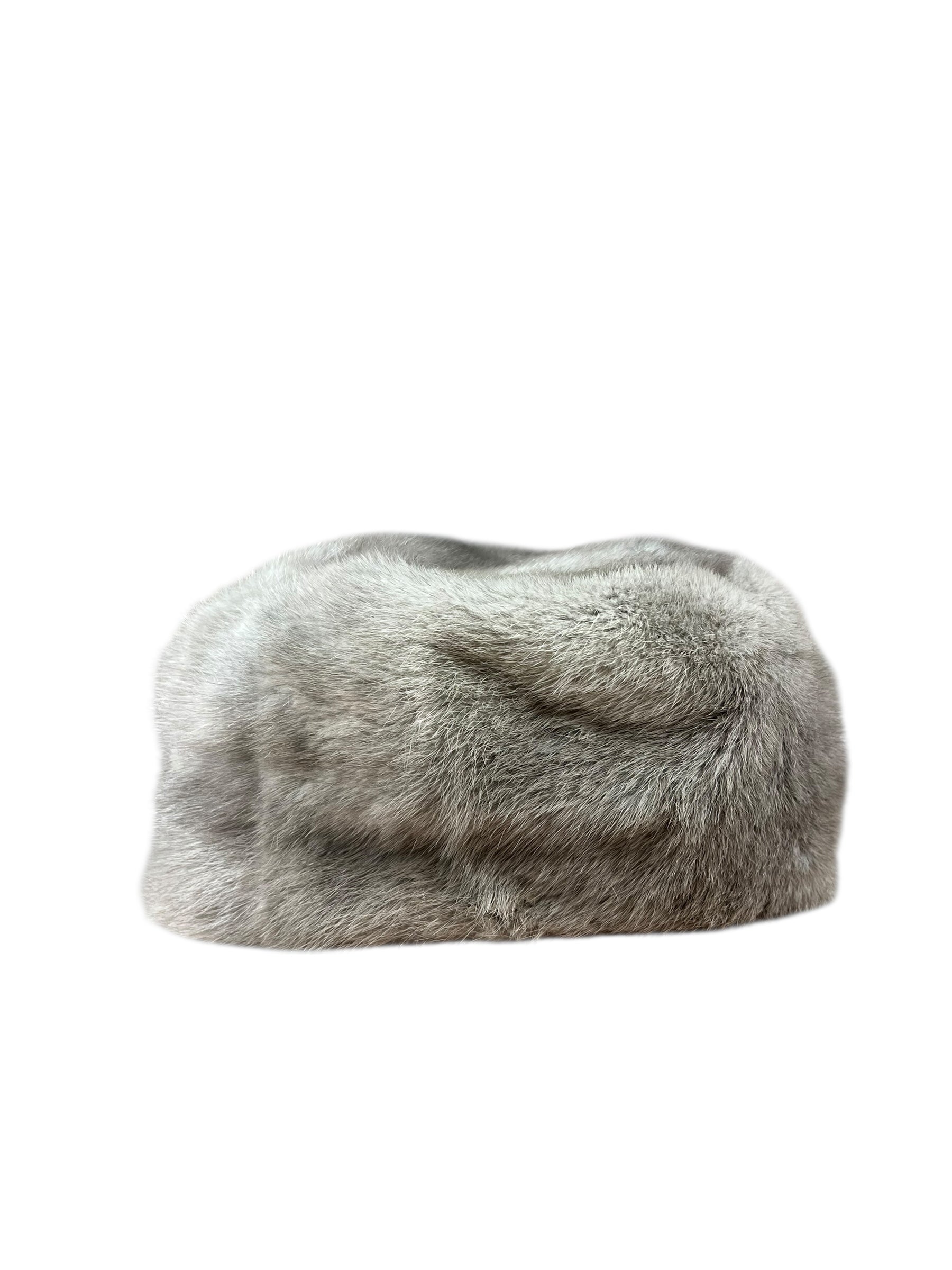 Vintage Clip-in Grey Fur Hat