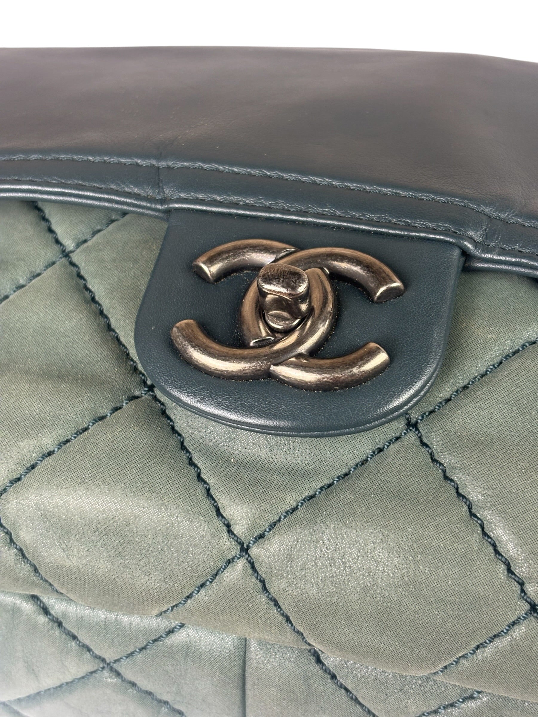 Chanel Sage Green Quilted Leather Flap Bag 2011