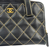 Chanel Black Quilted Leather Wild Stitch Bowler Bag 2003