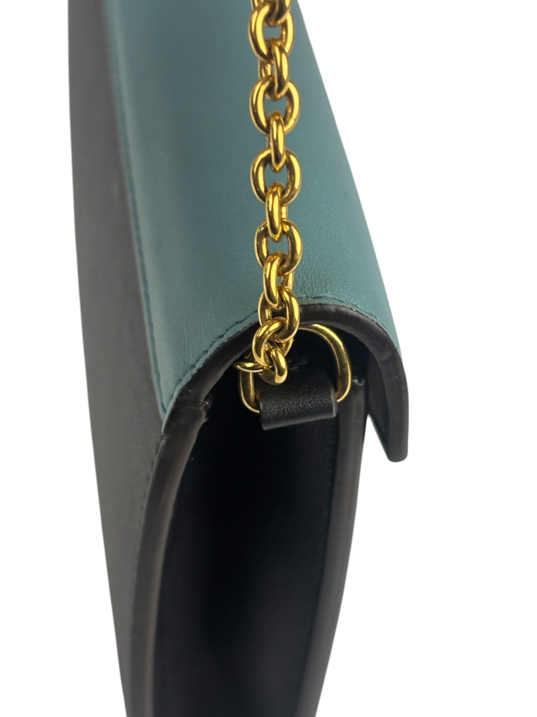 Celine Multi-Colored Leather Pocket Envelope Chain Wallet