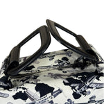 Chanel White/Black Patent Leather Trim Airplane CC Handle Bag 2005