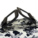 Chanel White/Black Patent Leather Trim Airplane CC Handle Bag 2005