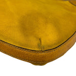Gucci Mustard Yellow Suede/Leather Trim Hasler Horsebit Hobo Bag