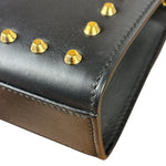 Gucci Small Pearl Studded Leather Padlock Crossbody Black