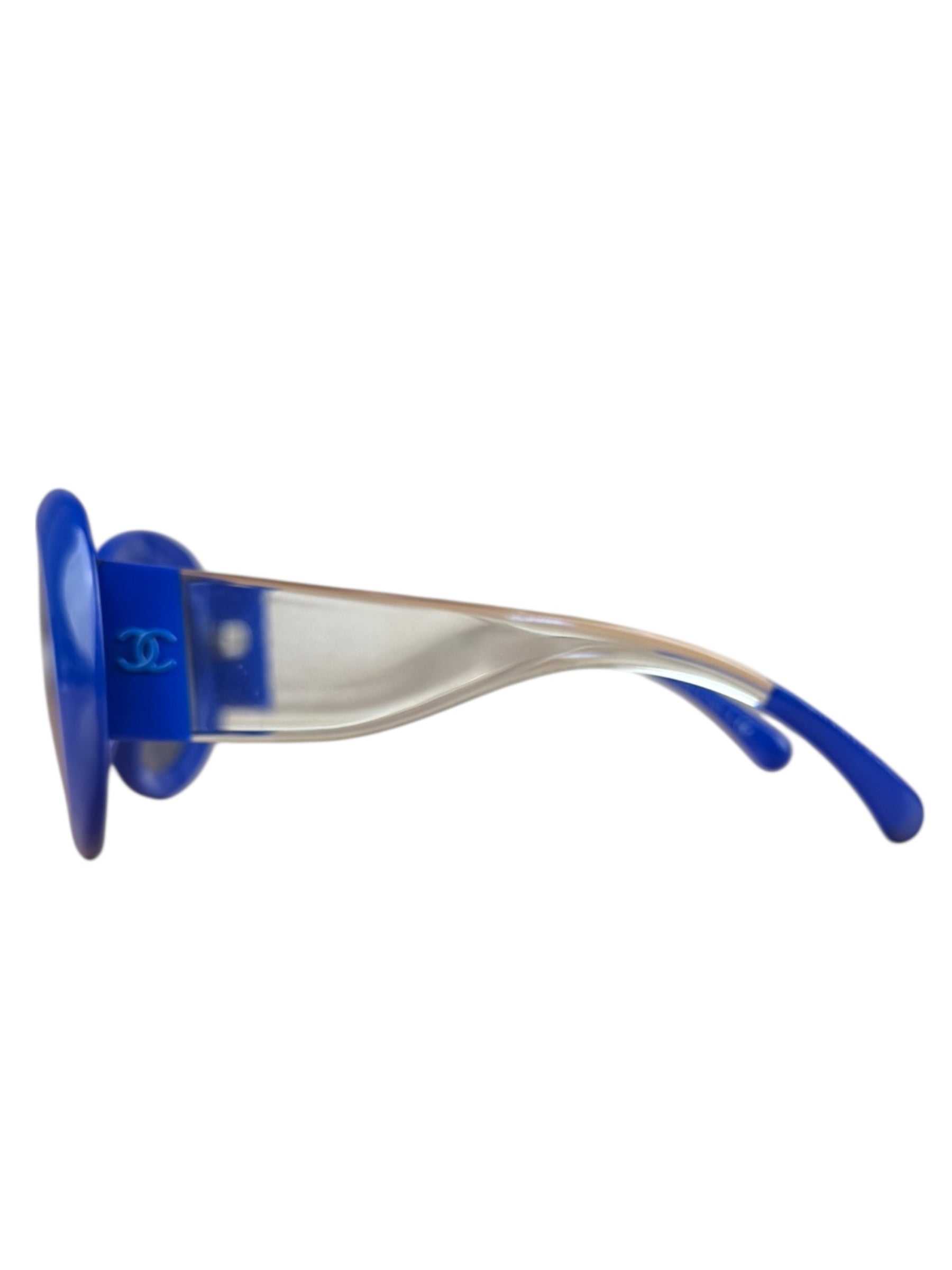 Chanel Vintage Blue Round Frame Sunglasses