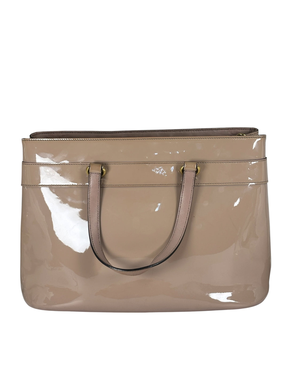 Gucci Dusty Rose Patent Leather Horsebit Two-Way Tote