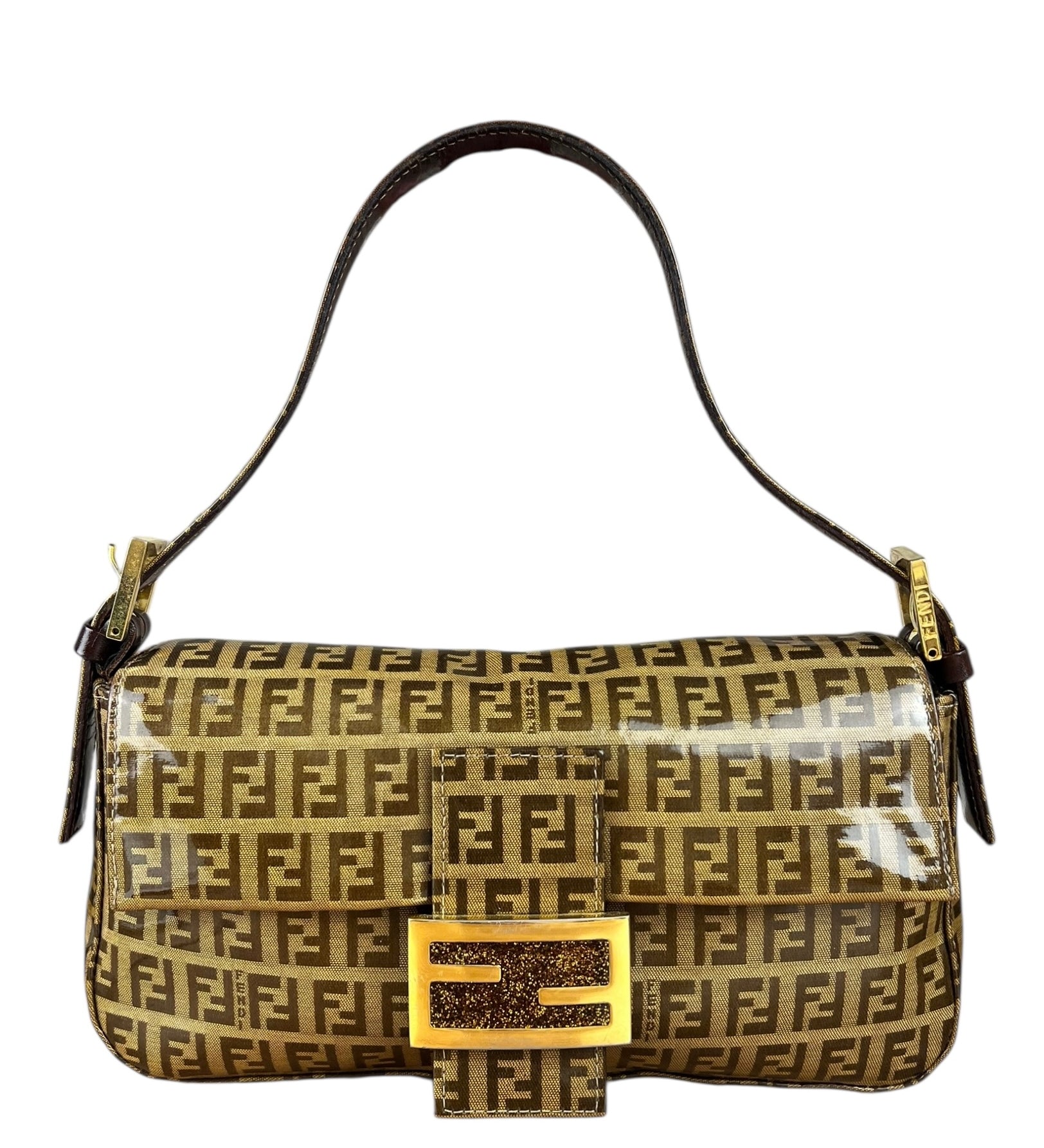 Fendi FF Sequin PVC Coated Canvas Baguette