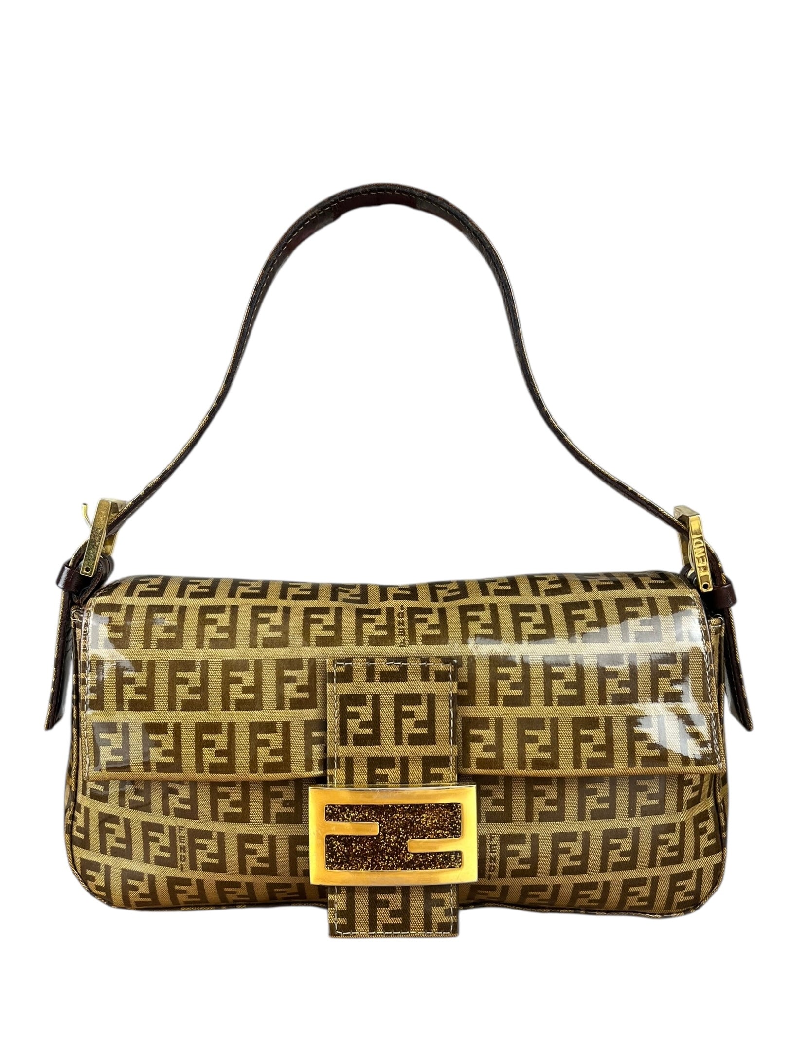 Fendi FF Sequin PVC Coated Canvas Baguette