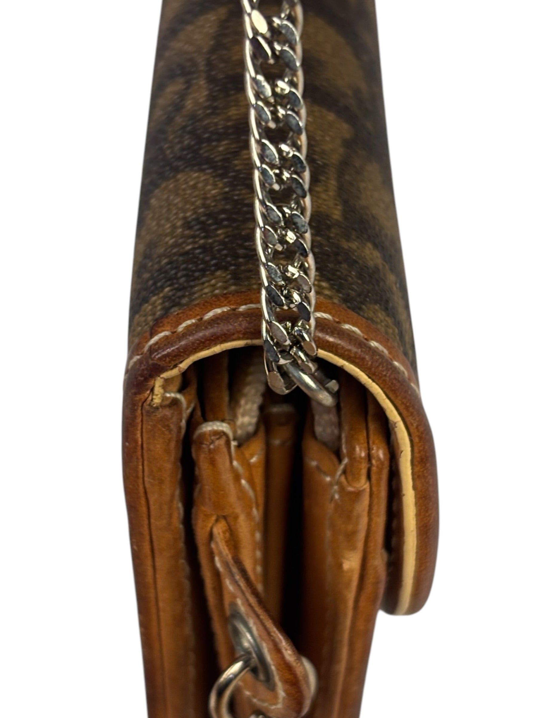 Christian Dior Brown Trotter Romantique Heart Long Wallet On Chain