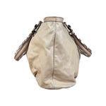 Gucci Vintage Beige Leather Ruched Handle Tote
