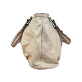 Gucci Vintage Beige Leather Ruched Handle Tote