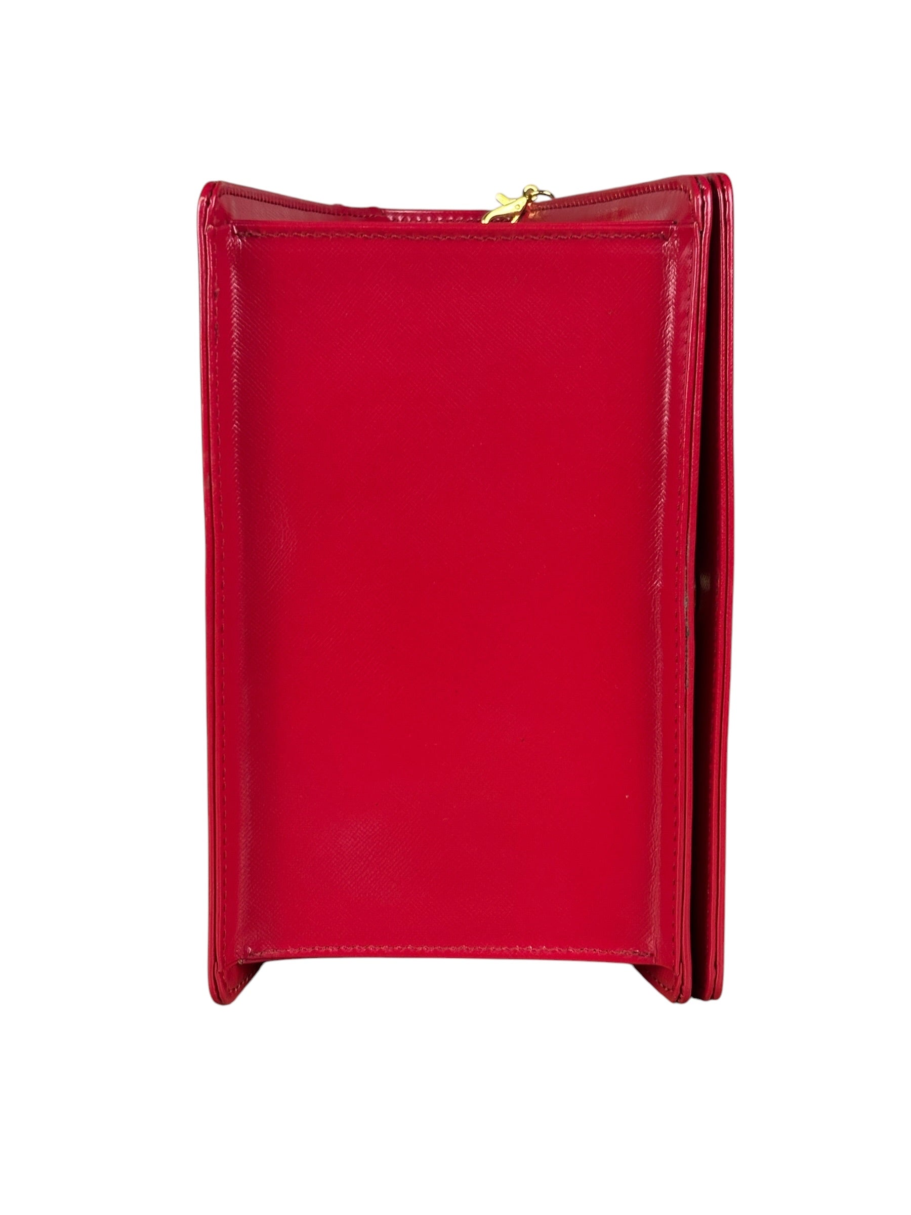 Versace Vintage Red Leather Top Handle Bag