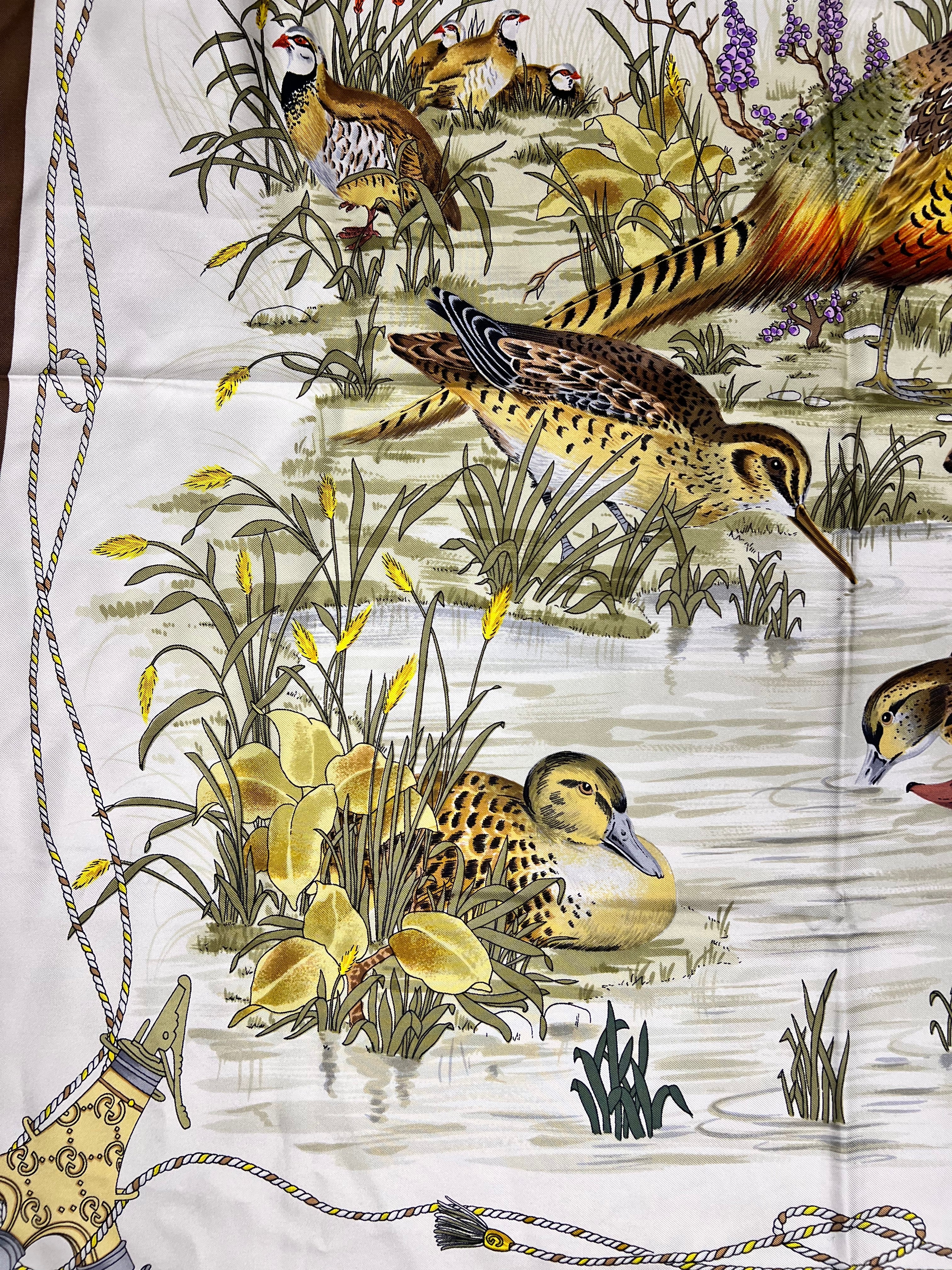 Gucci Vintage Silk Bird Bath Scarf