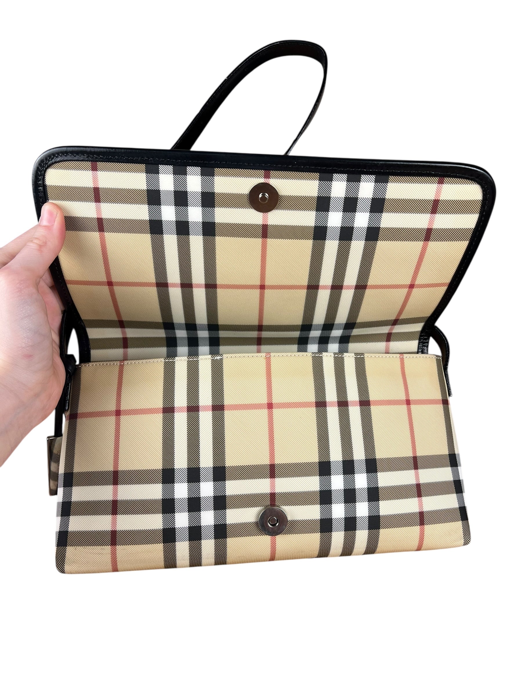 Burberrys Nova Check Flap Shoulder Bag
