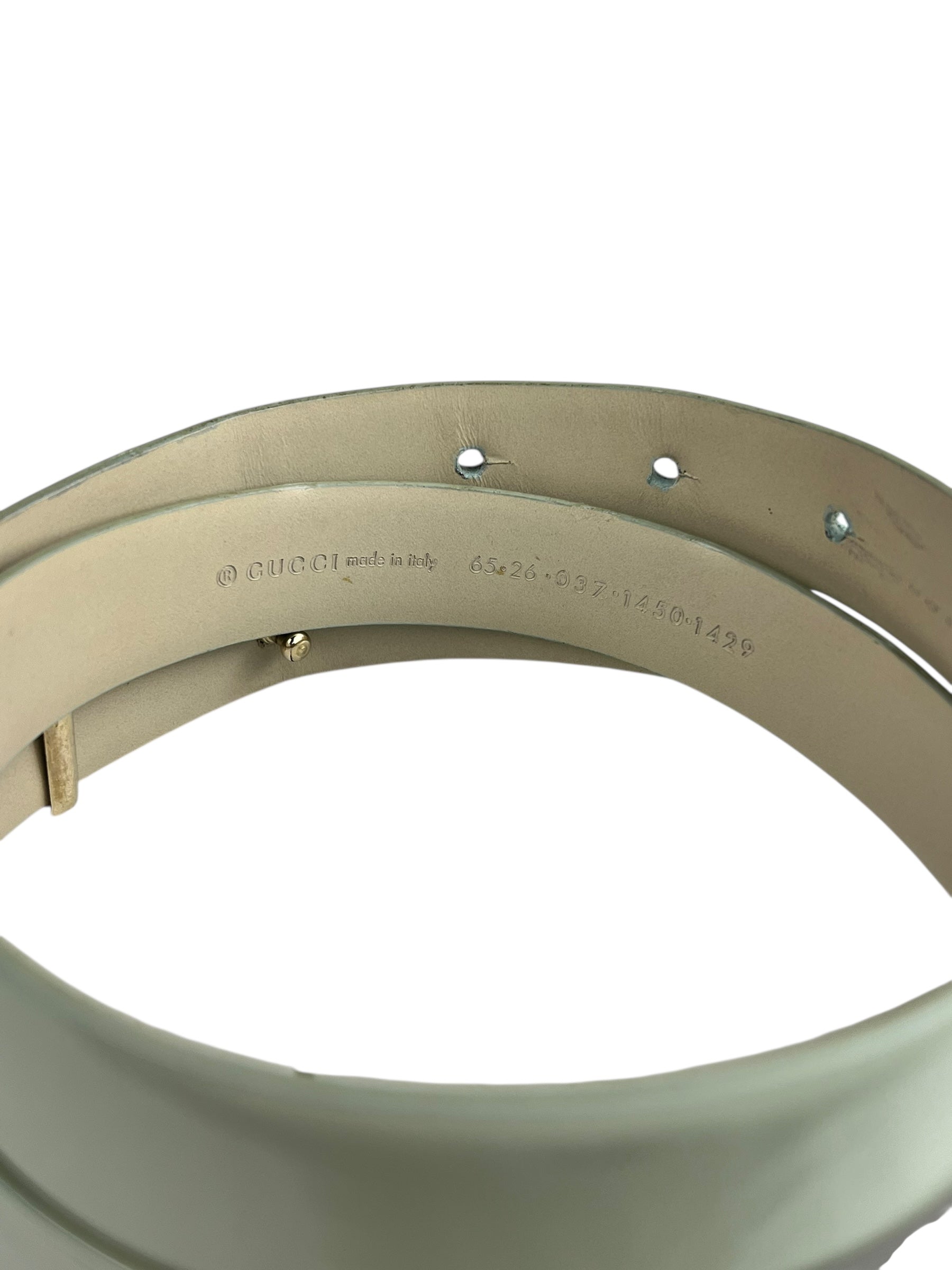 Gucci G Logo Thin Leather Mint Belt