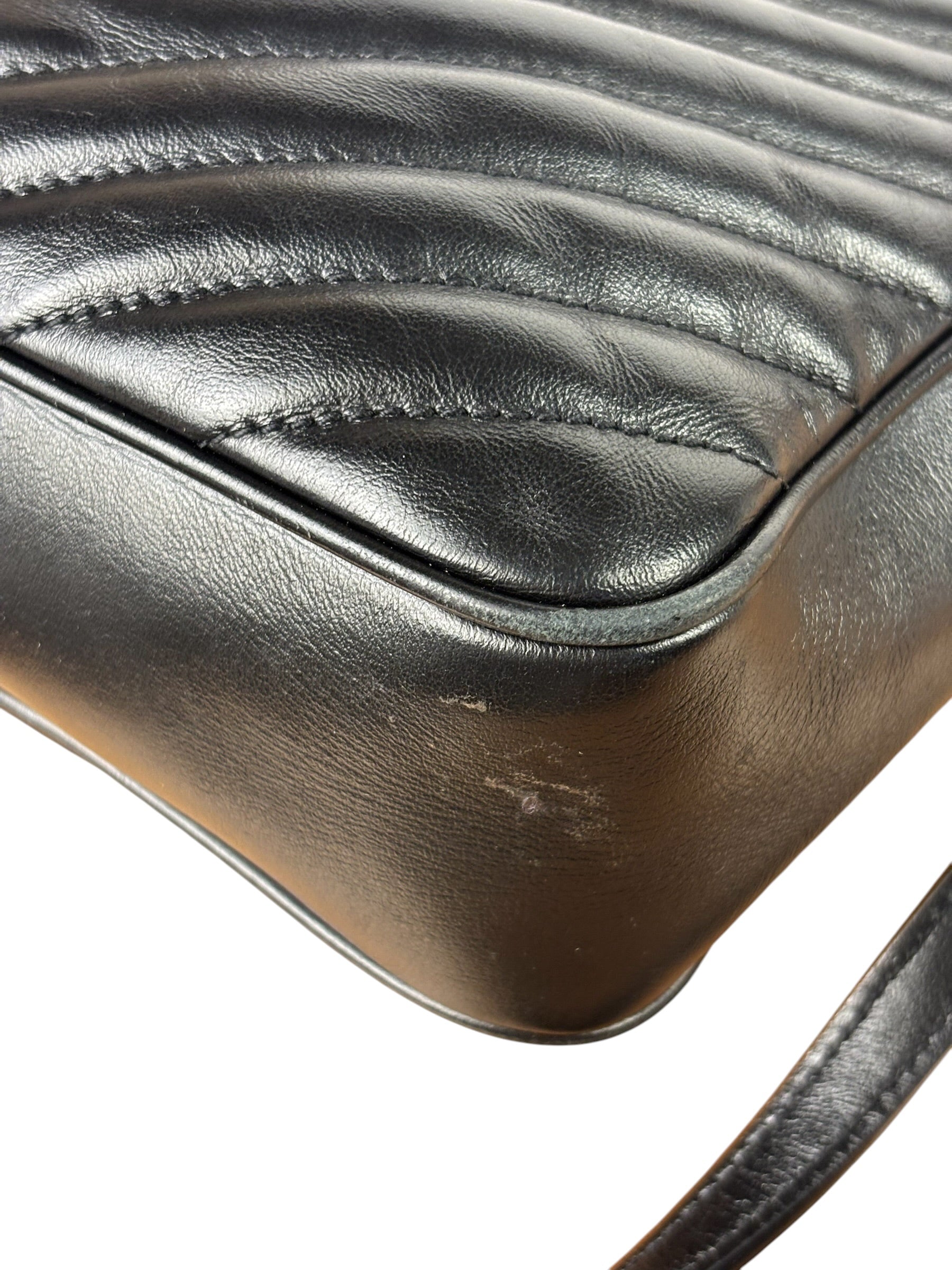 Yves Saint Laurent Black Leather Lou Camera Bag