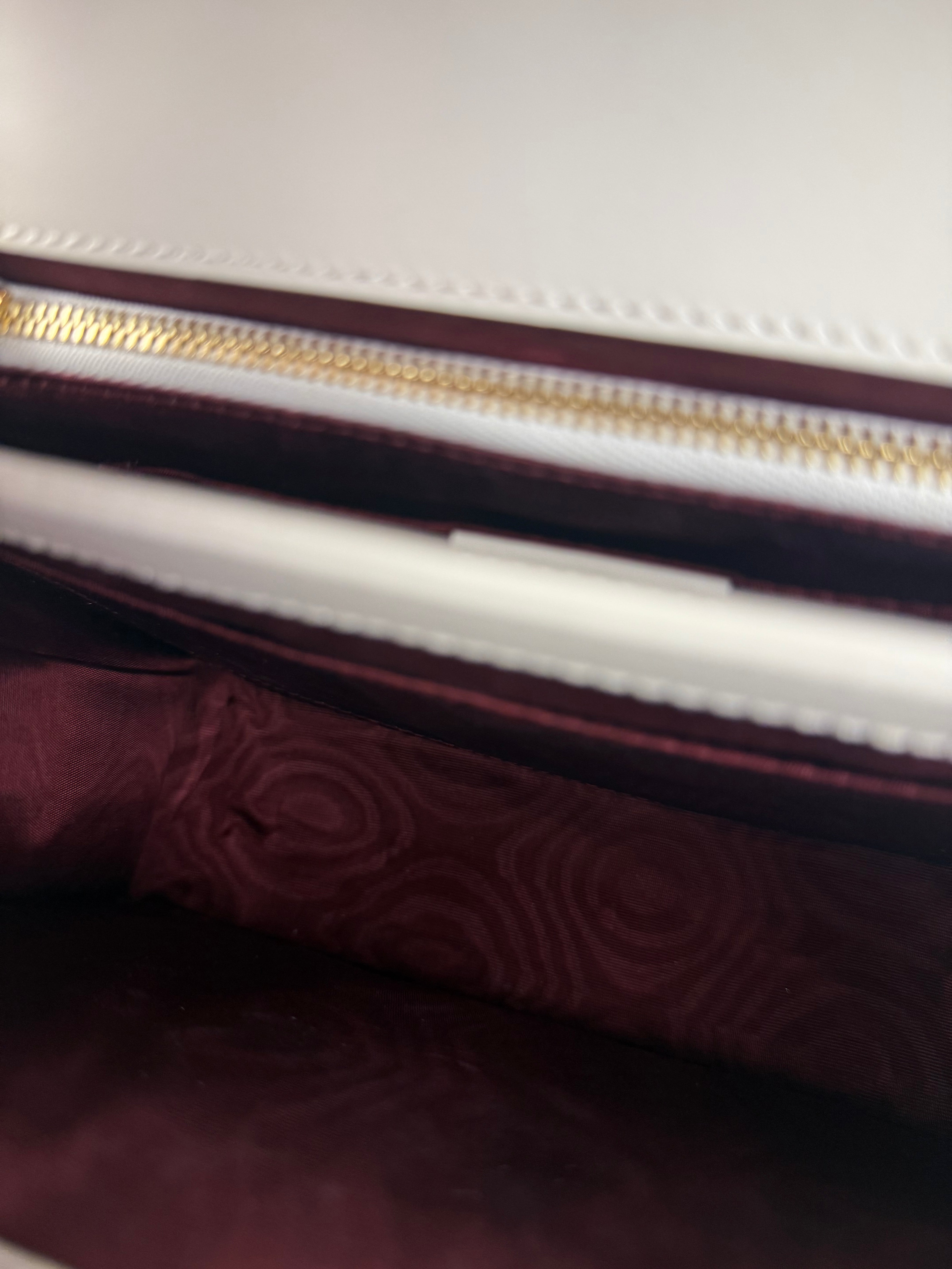Gucci Ivory Leather Zumi Two-Tone GG Crossbody Bag
