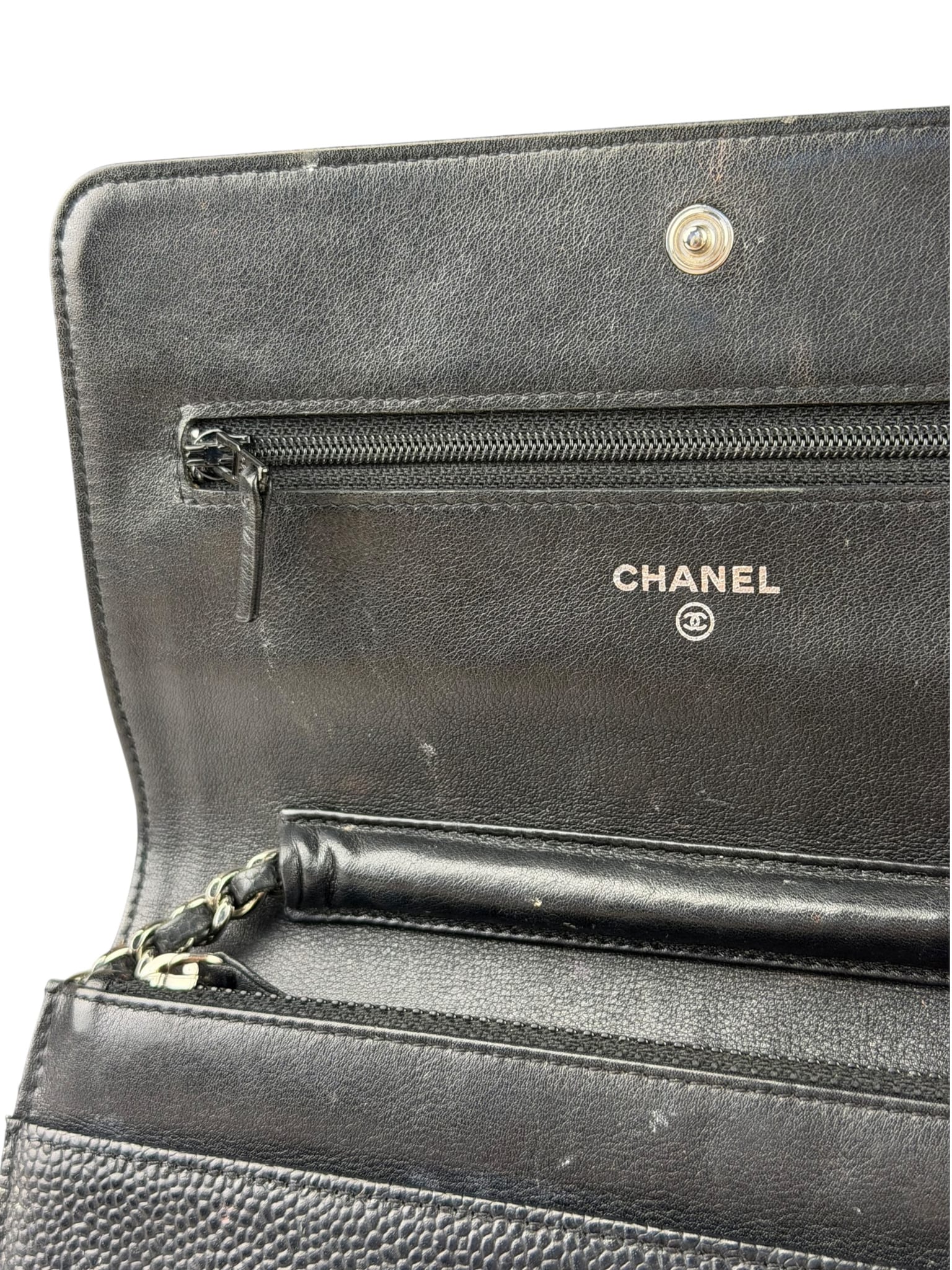 Chanel Black Caviar Flap Wallet On Chain 2013
