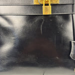 Hermes Black Box Leather Kelly 32 Handbag 1979