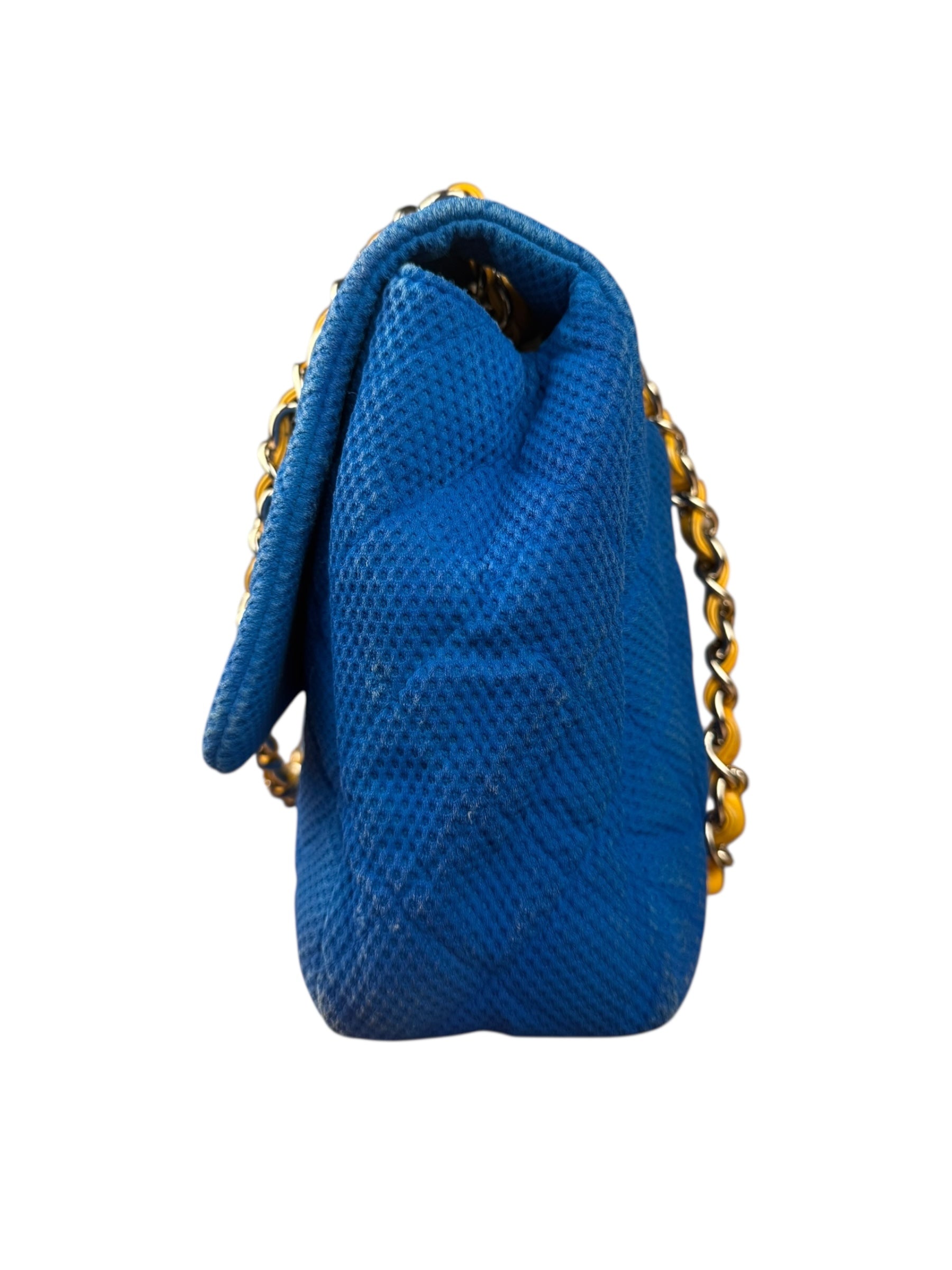 Chanel Medium Quilted Perforated Jersey Single Flap 2009