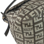 Fendi Brown/Metallic Gold Leather Trim Zucca Baguette