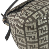 Fendi Brown/Metallic Gold Leather Trim Zucca Baguette