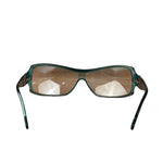 Bvlgari Striking Teal Geometric Temple Sunglasses