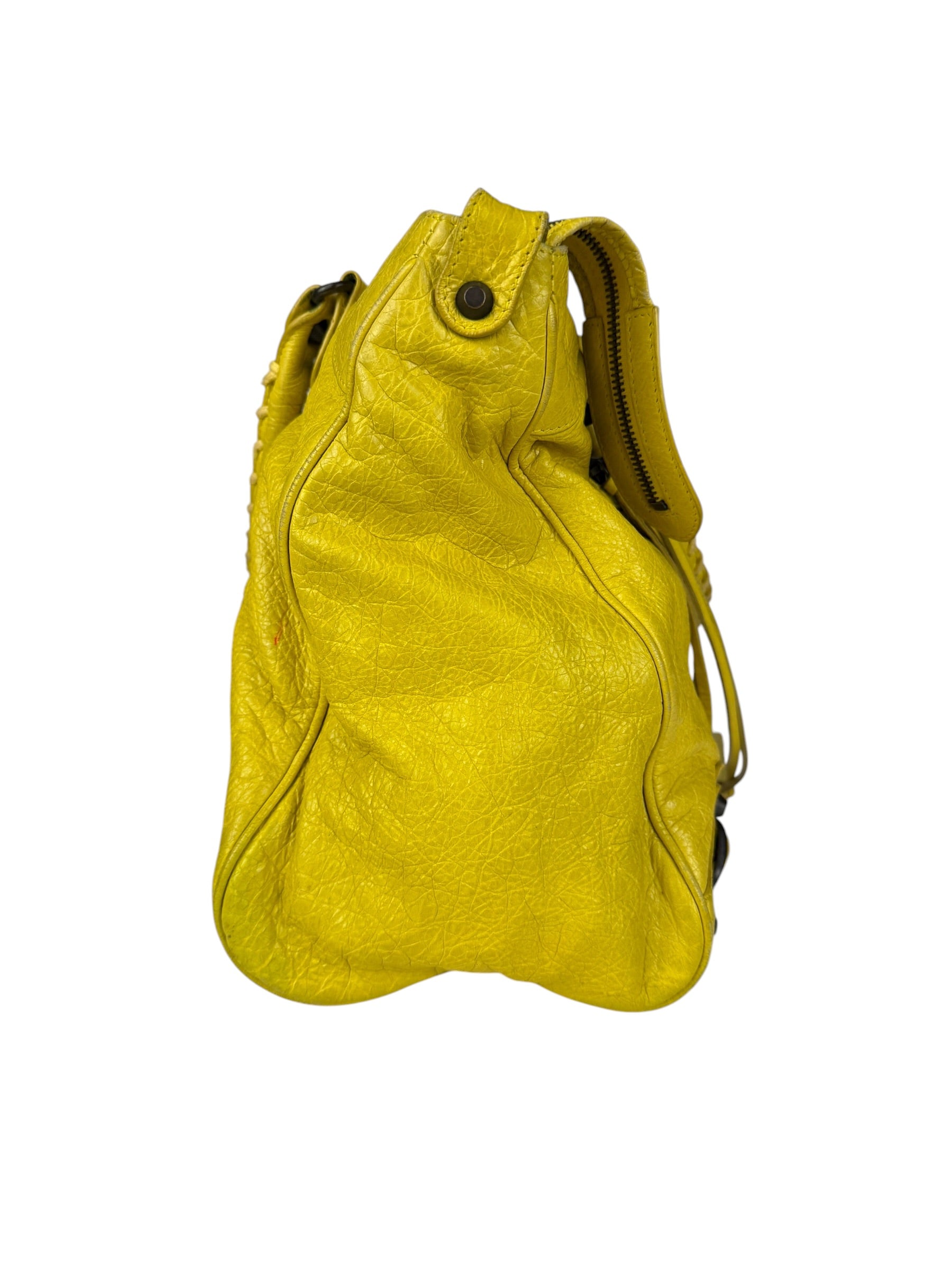 Balenciaga Yellow Leather Classic City Bag