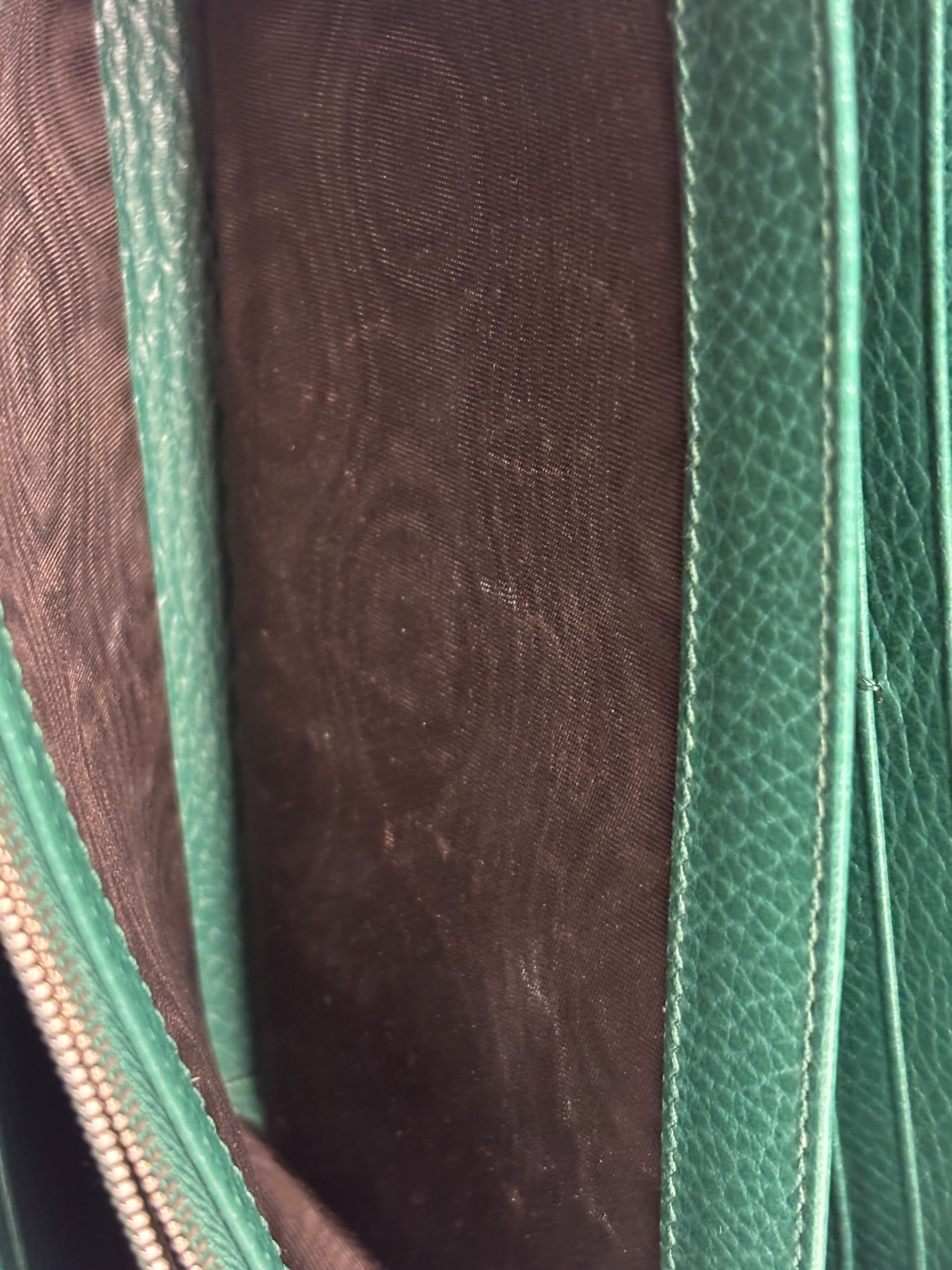 Gucci Green Leather Crystal Embellished Dionysus Chain Bag