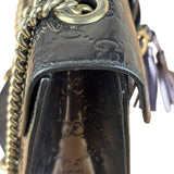 Gucci GG Purple Patent Flap Emily Chain Shoulder Bag