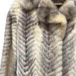 Furvan Vintage Black Intricately Trimmed Mink Fur Coat