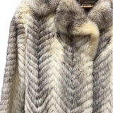 Furvan Vintage Black Intricately Trimmed Mink Fur Coat