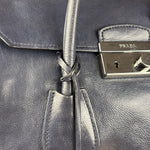 Prada Vintage Muted Blue Leather Glace 2Way Handbag