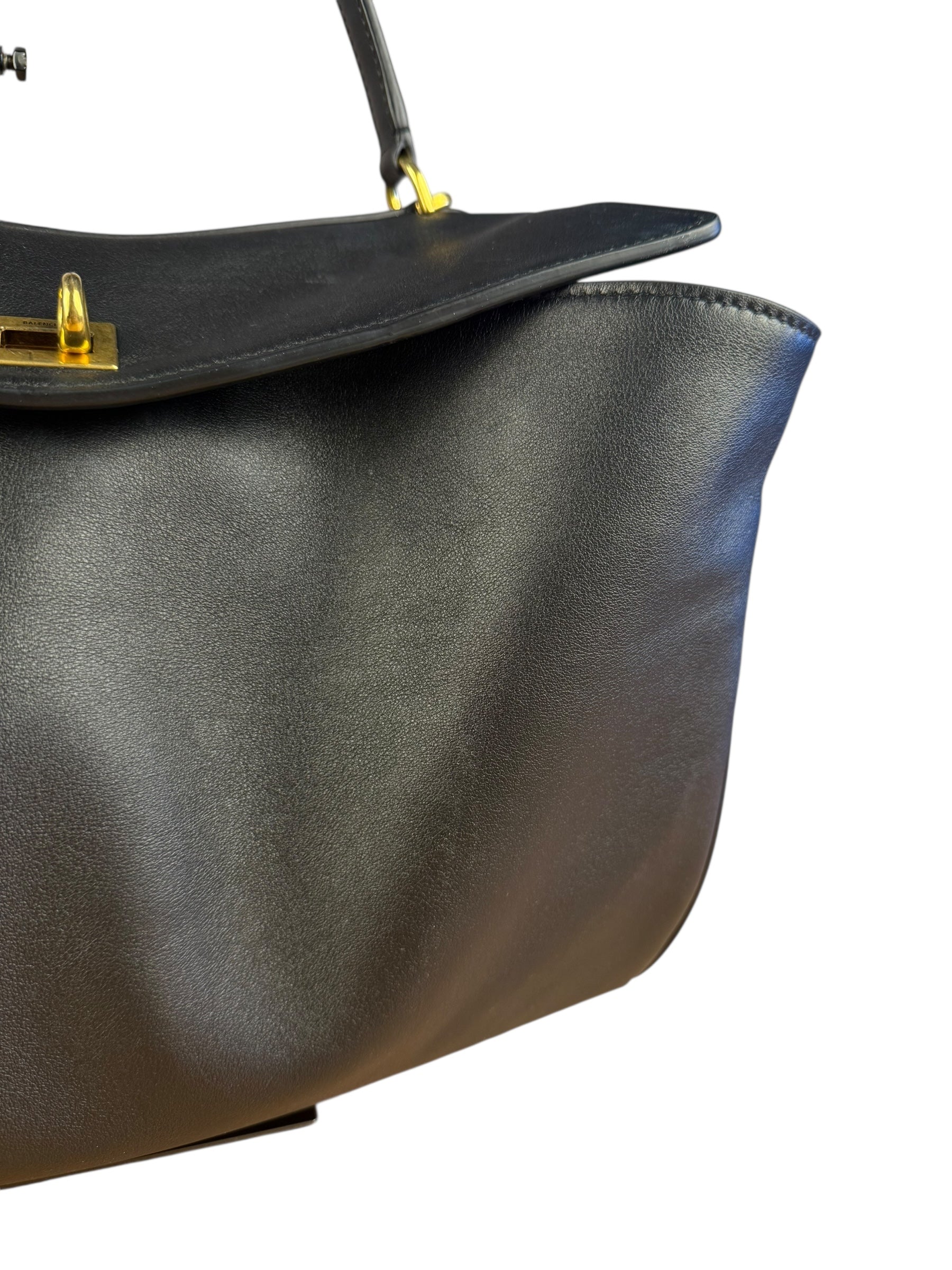 Balenciaga Medium Rodeo Leather 2Way Handbag Black