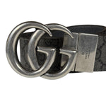 Gucci Belt Reversible Black GG Supreme/Black Silver Hardware