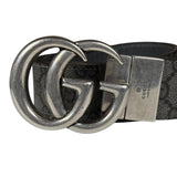 Gucci Belt Reversible Black GG Supreme/Black Silver Hardware