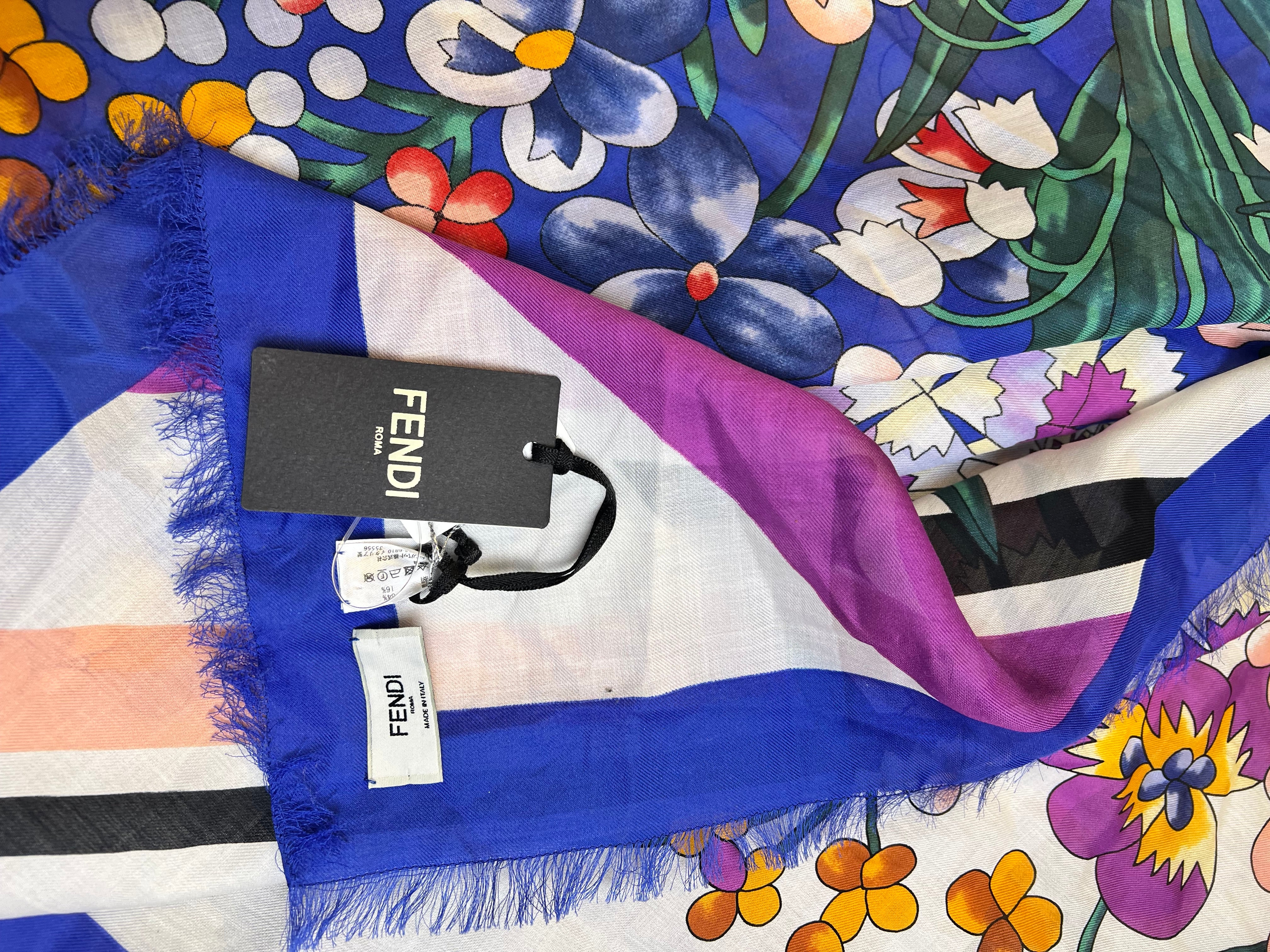 Fendi Multicolor Floral Shawl/Scarf