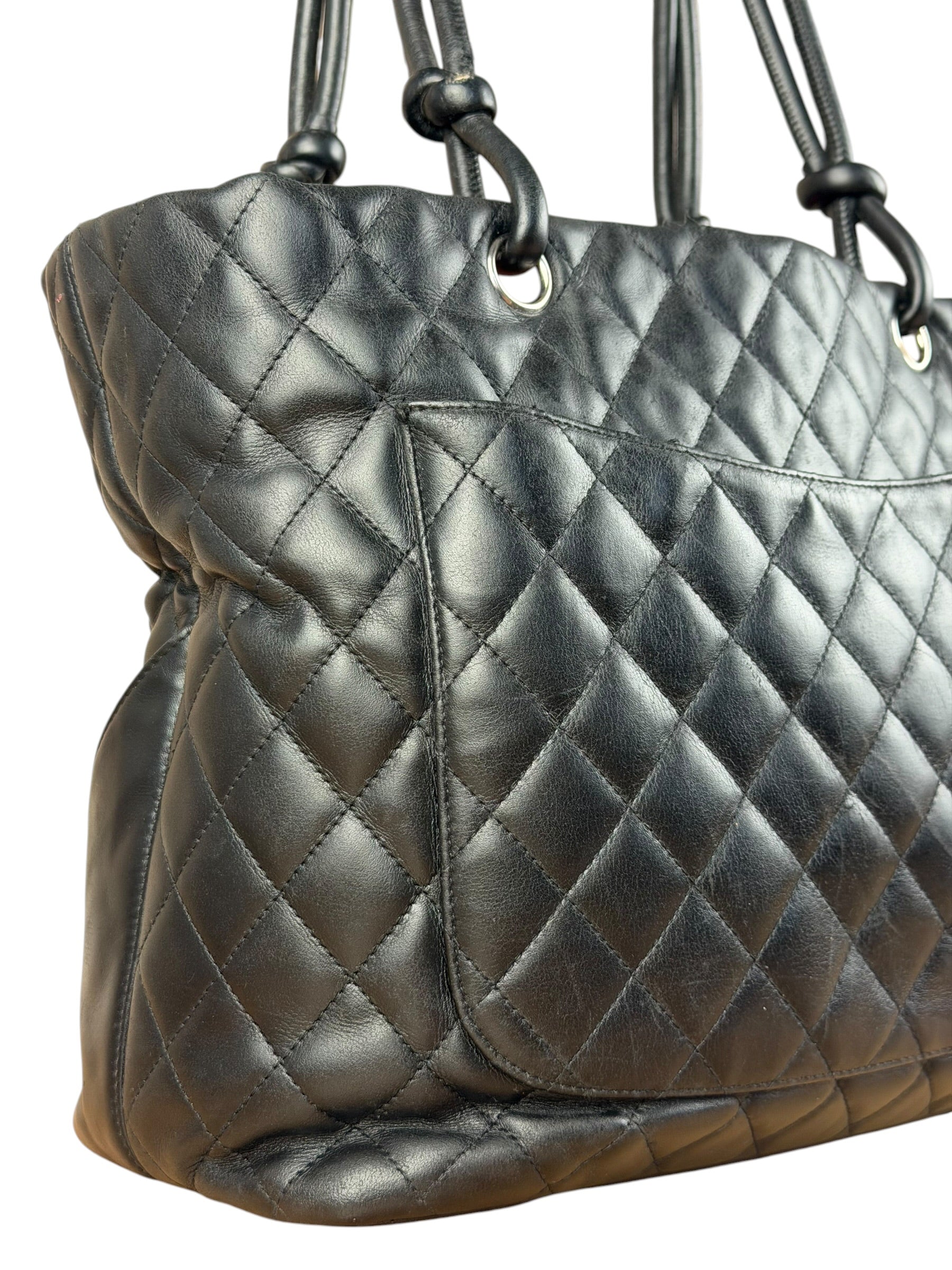 Chanel Black Leather Cambon Ligne Tote 2003