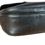 Burberry Vintage Black Pebbled Leather Crossbody Flap Bag
