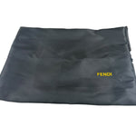 Fendi Black Leather 3D Logo Embossed Baguette