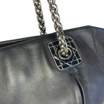 Christian Dior Black Leather Cannage Granville Chain Tote