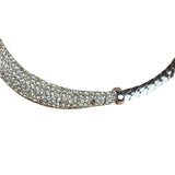 Christian Dior Vintage Rhinestone Crescent Smile Necklace