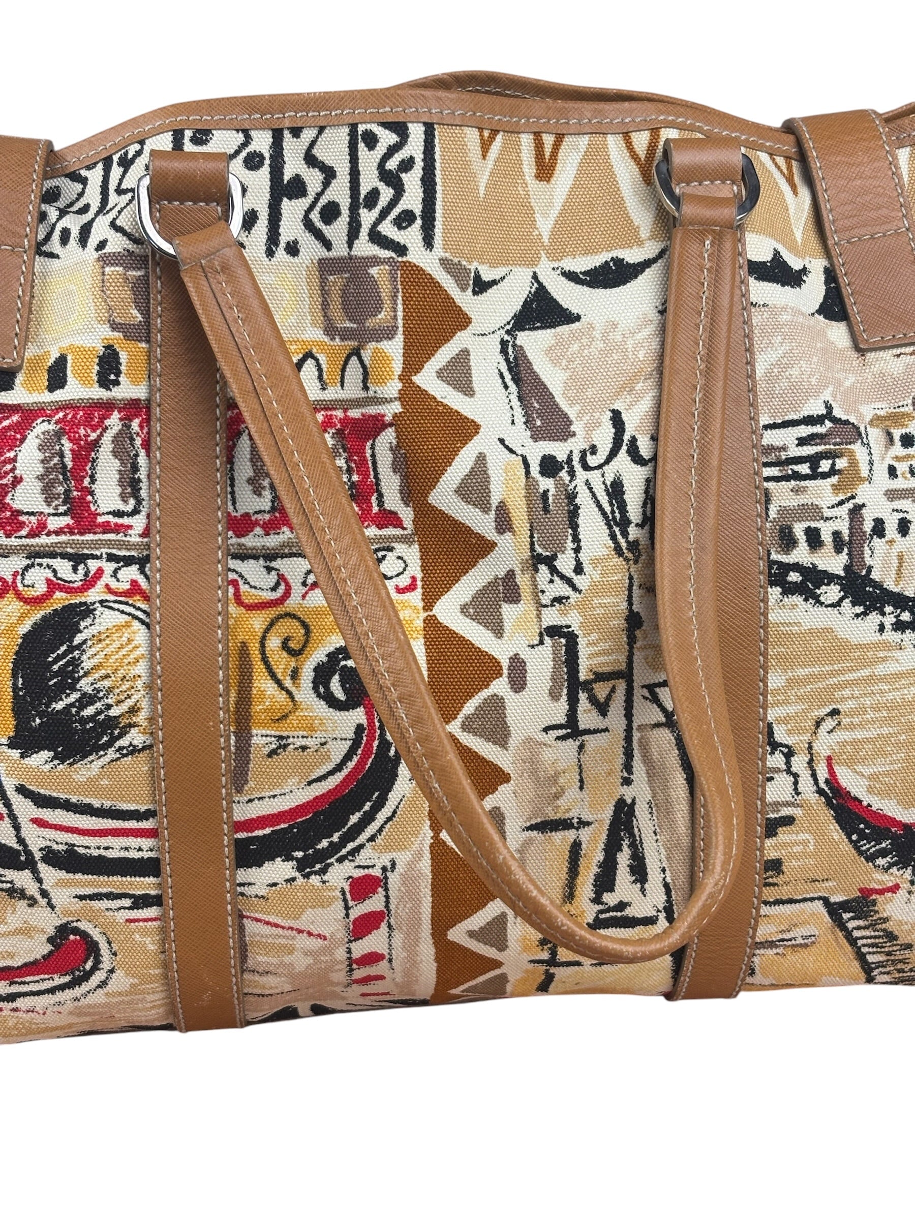Prada Vintage Limited Edition Venetian Scene Canvas Tote Bag