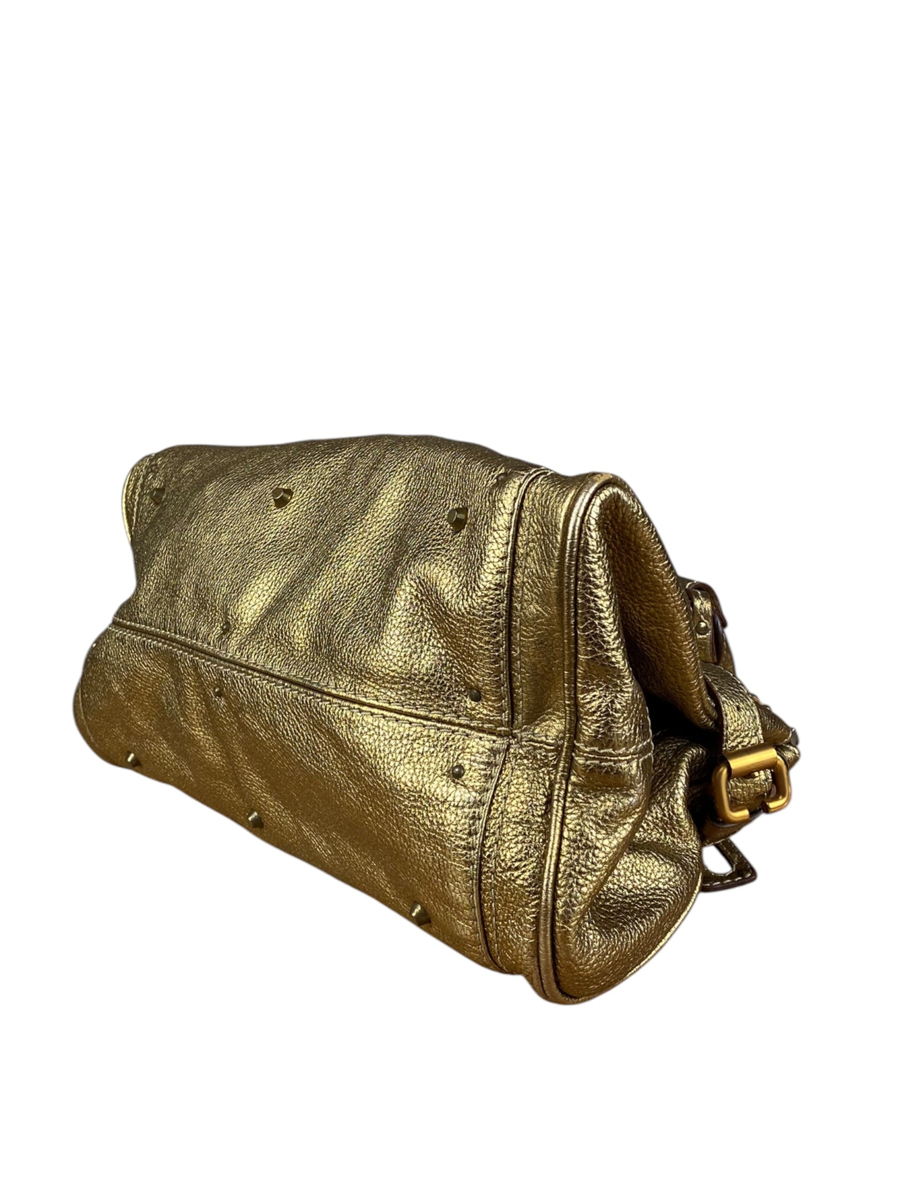 Chloé Vintage Gold Metallic Paddington Bag