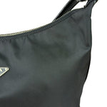 Prada Black Leather Trim/Tessuto Nylon  Shoulder Bag