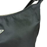 Prada Black Leather Trim/Tessuto Nylon  Shoulder Bag