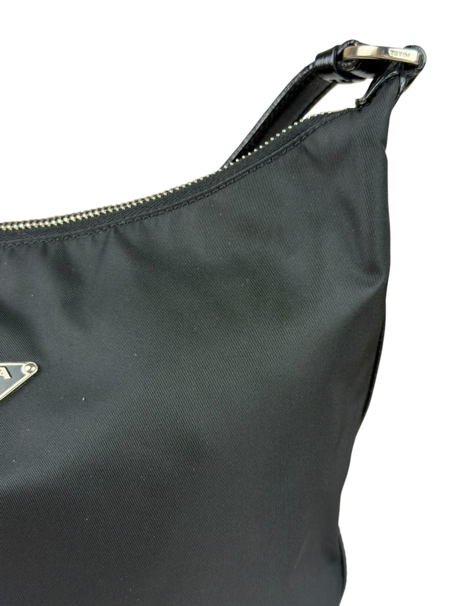 Prada Black Leather Trim/Tessuto Nylon  Shoulder Bag