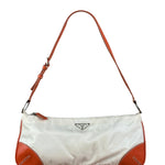 Prada Vintage Re-Edition Orange/White Tessuto Nylon Shoulder Bag