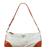 Prada Vintage Re-Edition Orange/White Tessuto Nylon Shoulder Bag