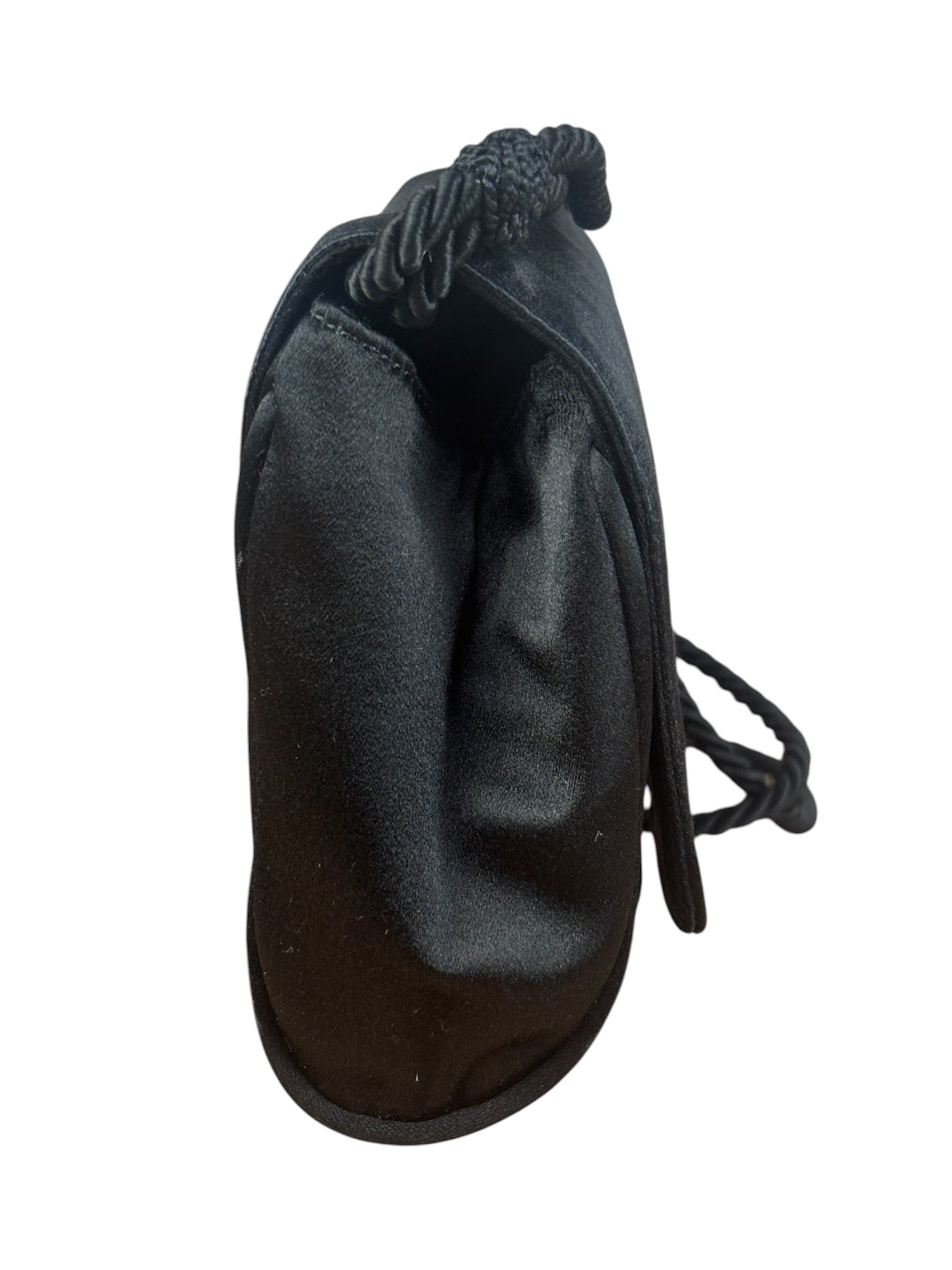 Prada Vintage Black Satin Mini Shoulder Bag